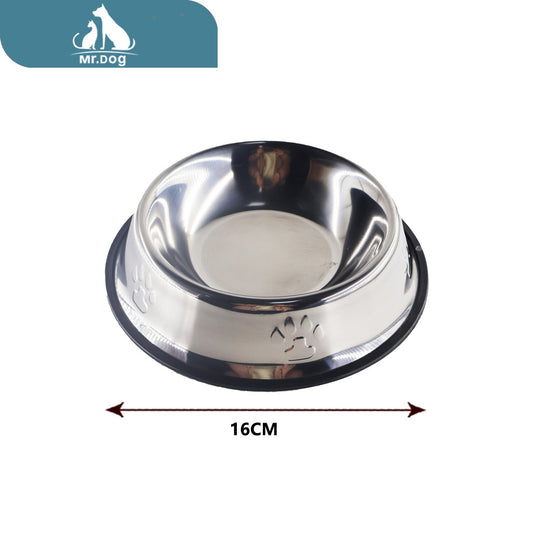 Plato para mascota para mascotas de acero inoxidable de 16 cm huella 84,8 g paq. con 12 pzas