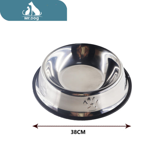 Plato para mascota metalico para mascotas de acero inoxidable de 38 cm huella 392 g paq. con 12 pzas