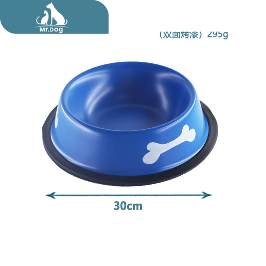 Plato para mascota para mascotas de acero inoxidable de 30 cm pintura de doble cara 295 g paq. con 12 pzas