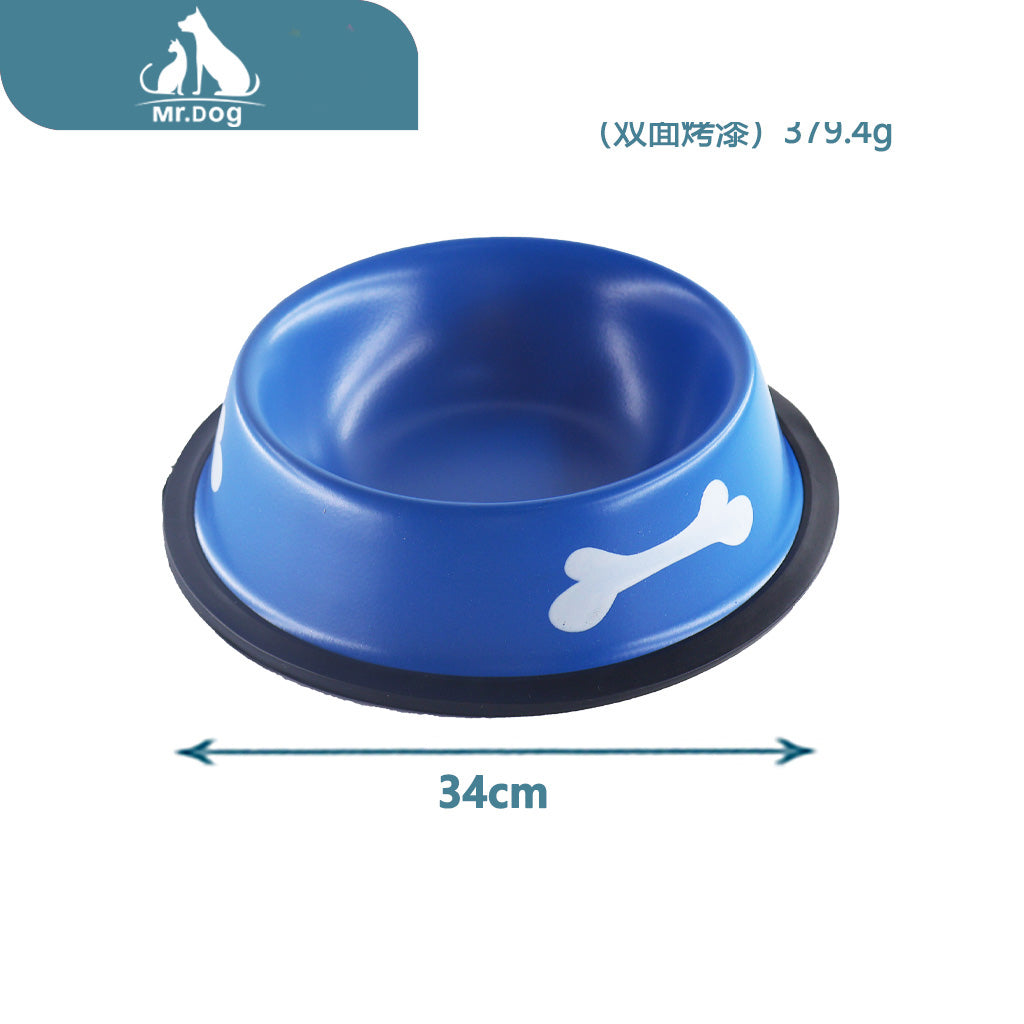 Plato para mascota para mascotas de acero inoxidable de 34 cm pintura de doble cara 379,4 g paq. con 12 pzas