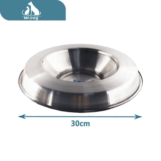 Plato para mascota metalico de acero inoxidable para comida de 30 cm y 310 g paq. con 12 pzas