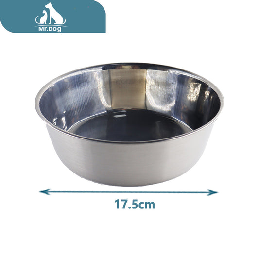 Plato para mascota metalico pequeño de acero inoxidable de 17,5 cm y 128,2 g paq. con 12 pzas