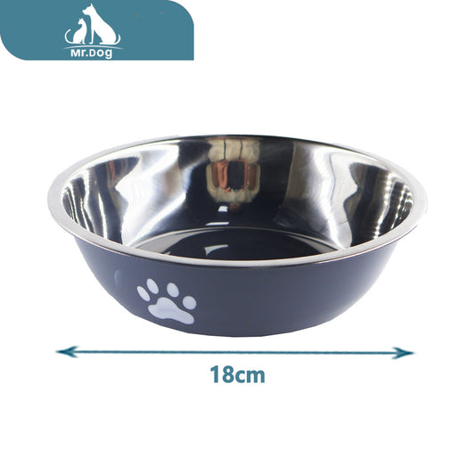 Plato para mascota metalico en aerosol de 18 cm palangana con fondo antideslizante de 80 g paq. con 12 pzas