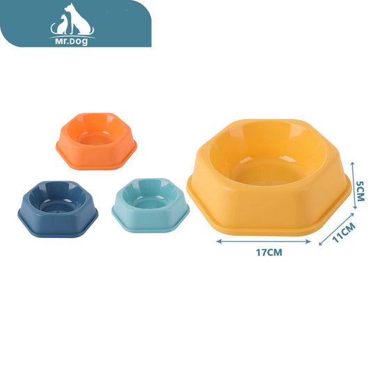 Plato para mascota tazón hexagonal pequeño individual 40 g 17115 paq. con 12 pzas