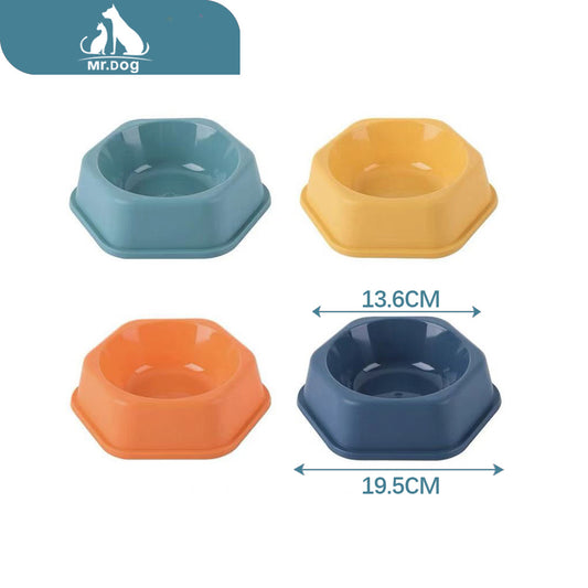 Plato para mascota tazón individual hexagonal mediano 60 g 19,5×13 x 6 paq. con 12 pzas