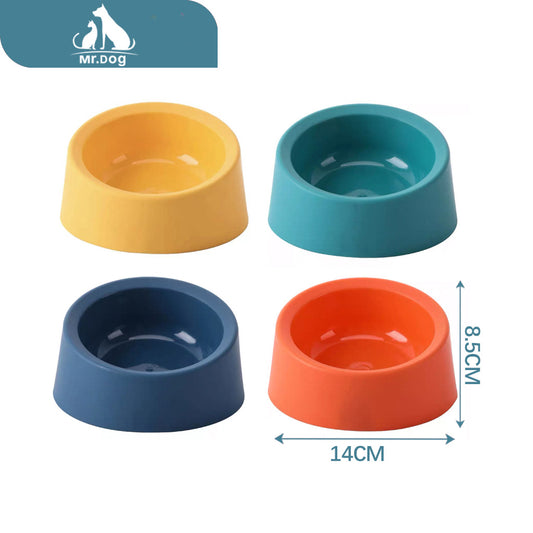 Plato para mascota para mascotas con boca oblicua de 1011pp, cuatro colores, 69 g, 14×14 x 8,5 paq. con 12 pzas