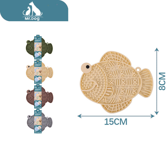 Plato para mascota almohadilla de succión de silicona con forma de pez para lamer 68,58×15 cm paq. con 12 pzas
