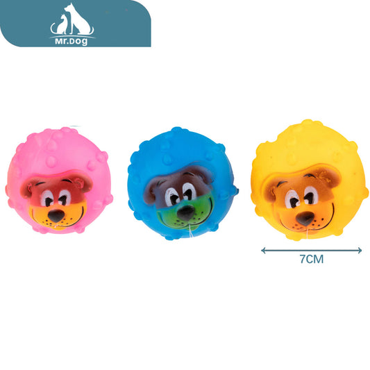 Juguete para mascota pelota con cara de perro 77 paq. con 12 pzas