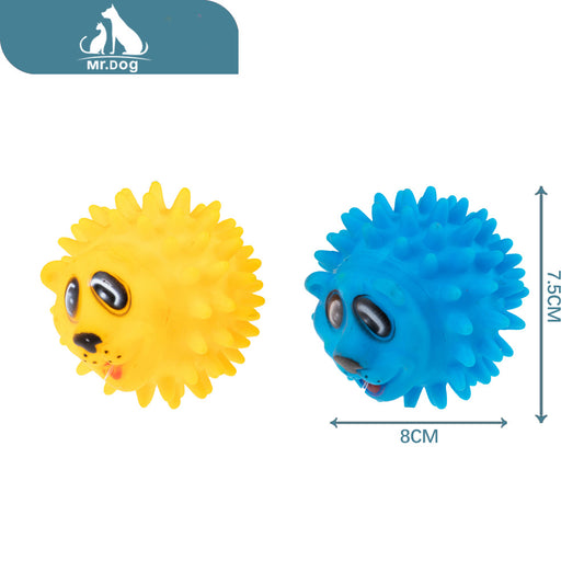 Juguete para mascota bola con púas para cara de perro 8×7,5 paq. con 12 pzas