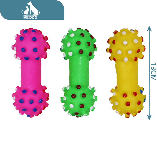 Juguete para mascota mancuerna de hueso con huella de 13 cm x 13 cm, juguete para mascotas, 36 g paq. con 12 pzas