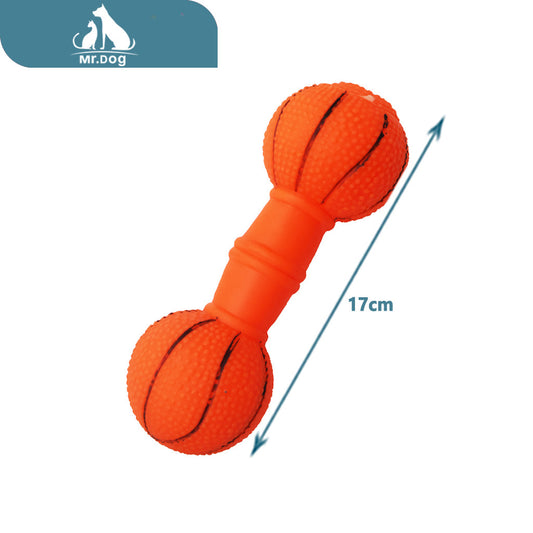 Juguete para mascota mancuerna de baloncesto pequeña de 17 pulgadas, juguete para mascotas de 60 g paq. con 12 pzas