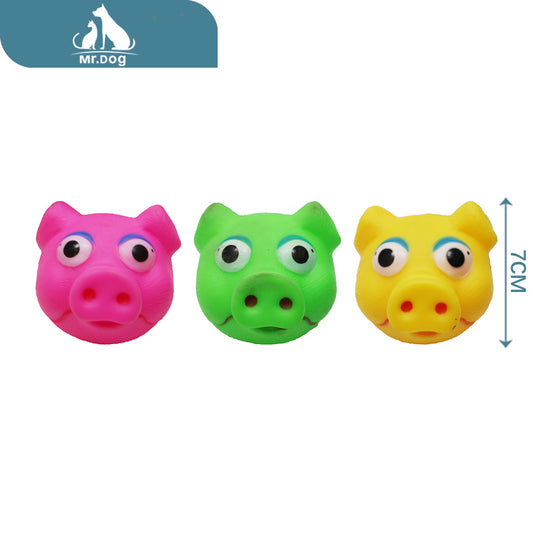 Juguete para mascota juguete para mascotas con cabeza de cerdo de 7 pulgadas, 43 g paq. con 12 pzas