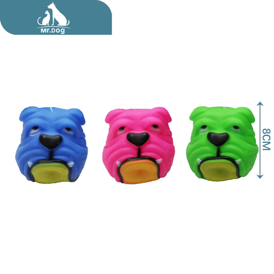 Juguete para mascota juguete para mascotas con cabeza de perro shar pei de 8 piezas, 55 g paq. con 12 pzas