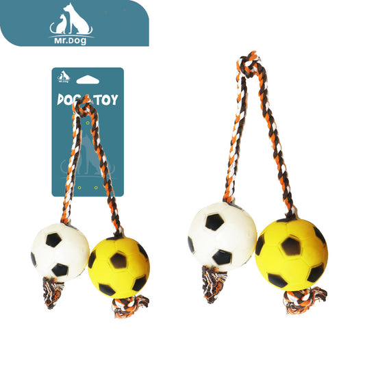 Juguete para mascota juguete para mascotas con cuerda de fútbol doble, 50 unidades, 123 g paq. con 12 pzas