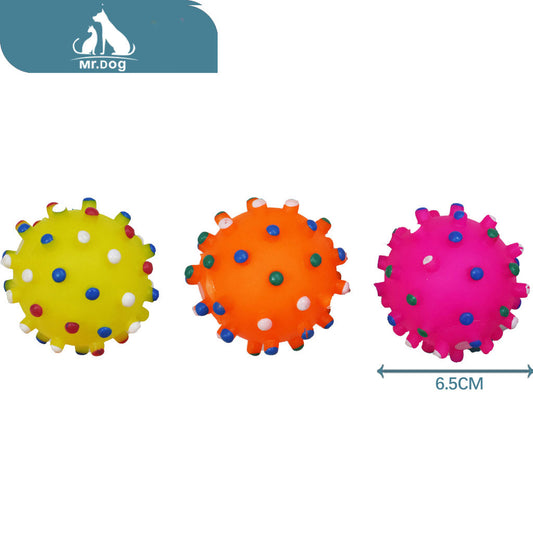 Juguete para mascota hx0424 bola de color 6,5 cm 25 g paq. con 12 pzas