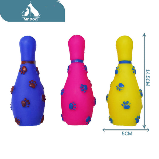 Juguete para mascota de boliche hx111 14,5×5 cm 43 g paq. con 12 pzas