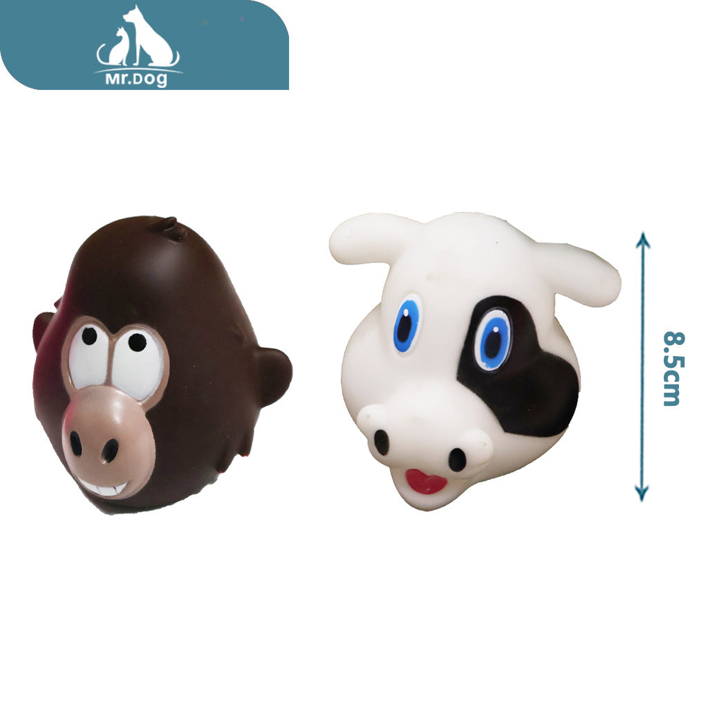 Juguete para mascota cabeza de mono cabeza de vaca 8,58 cm paq. con 12 pzas