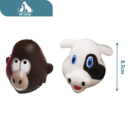 Juguete para mascota cabeza de mono cabeza de vaca 8,58 cm paq. con 12 pzas