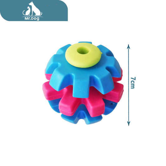 Juguete para mascota bolas giratorias tricolores de 7 cm paq. con 12 pzas