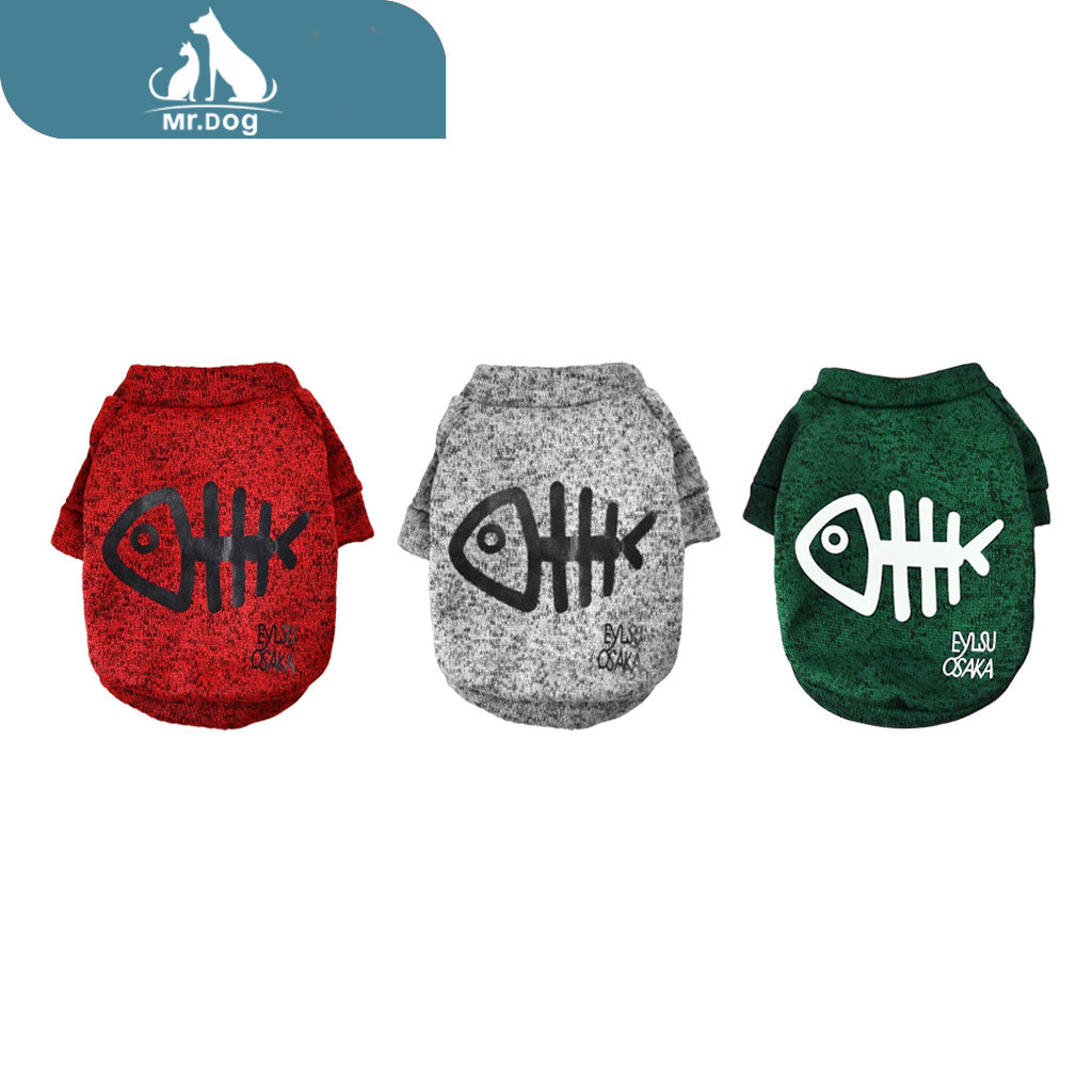 Ropa para mascota de dos piernas con diseño de espina de pescado s, m, l, xl (Precio por 1 Pieza)