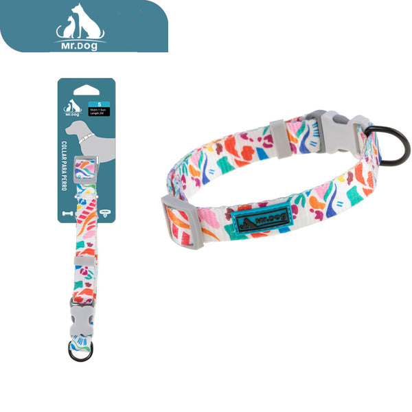 Collar estampado digital con patrón de bloques de color de 1,5 cm paq. con 12 pzas