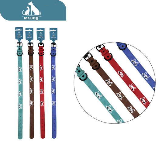 Collar kx4114 2.0 con bordado de cara de perro paq. con 12 pzas