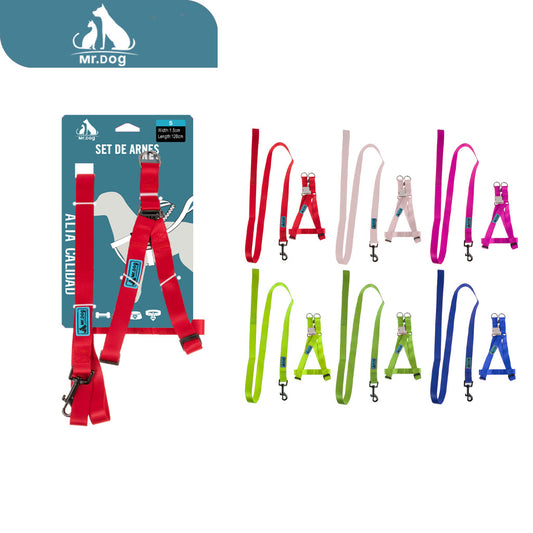 Set de Arnés de tracción de nailon de 1,5 mm de color sólido arnés de pecho paq. con 12 pzas