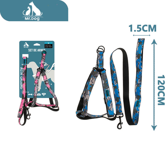 Set de Arnés de tracción de camuflaje de 2,0 cm x 120 cm arnés de pecho paq. con 12 pzas