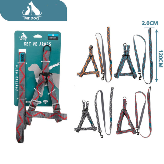 Set de Arnés de tracción ondulada de 2,0 cm x 120 cm pecho y espalda paq. con 12 pzas