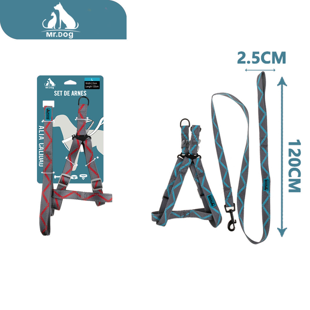Set de Arnés de tracción ondulada de 2,5 cm x 120 cm pecho y espalda paq. con 12 pzas