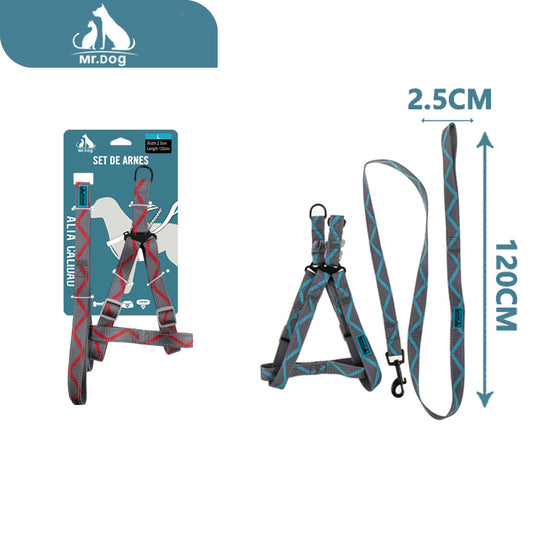 Set de Arnés de tracción ondulada de 2,5 cm x 120 cm pecho y espalda paq. con 12 pzas