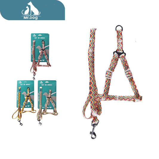 Set de Arnés de tracción 1,2m arnés de pecho triangular 2cm paq. con 12 pzas