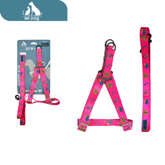 Set de Arnés de tracción 1,2m arnés de pecho triangular 2cm paq. con 12 pzas