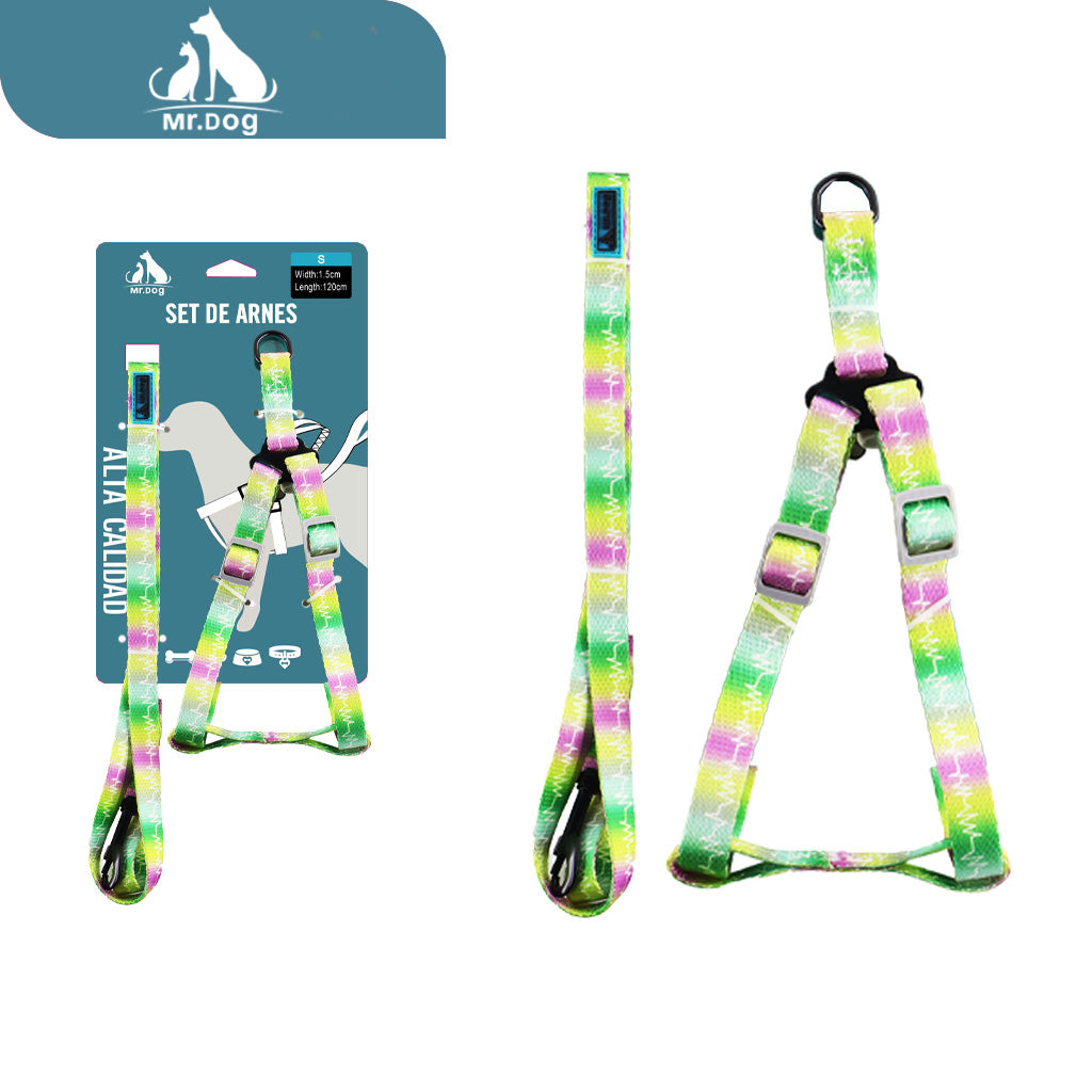 Set de Arnés de tracción 1,2m arnés de pecho triangular 1,5cm paq. con 12 pzas