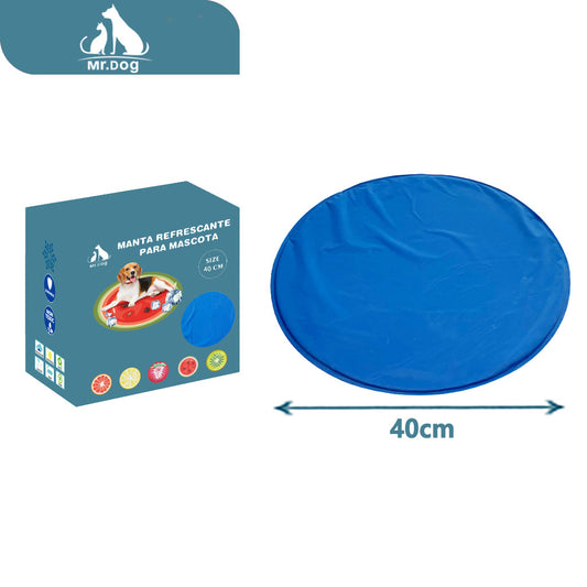Manta refrescante de hielo redonda de esponja azul, diámetro 40, color azul, 900 g/unidad paq. con 20 pzas