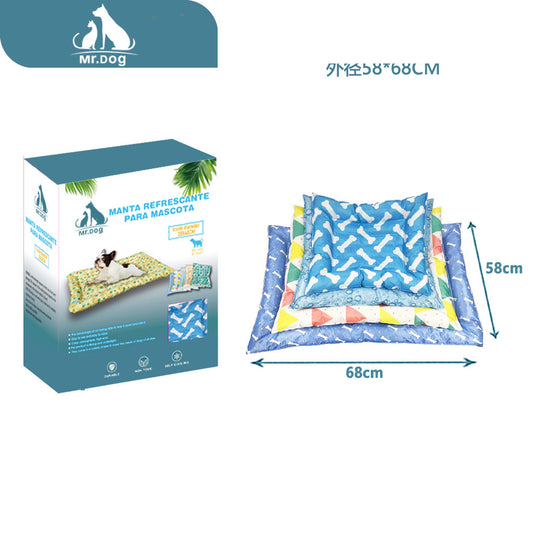 Manta refrescante de cubitos de hielo cuadrada impresa con diámetro interior de 30×40 cm, diámetro exterior de 58×68 cm, 56×66 cm, colores mezclados, 1400 g/unidad paq. con 12 pzas
