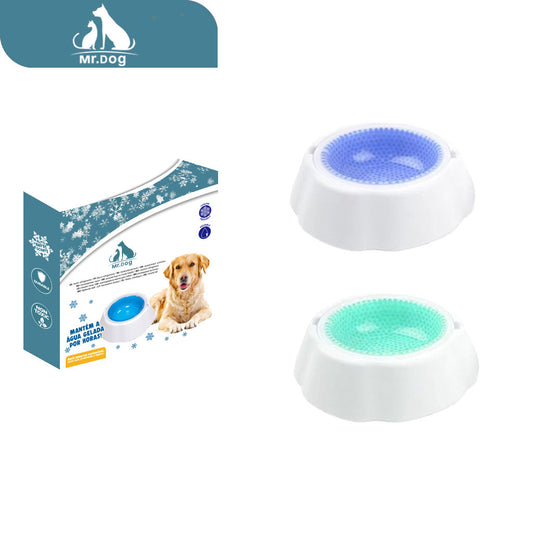 Plato para mascota refrescante de hielo para mascotas de 500 ml, colores surtidos
