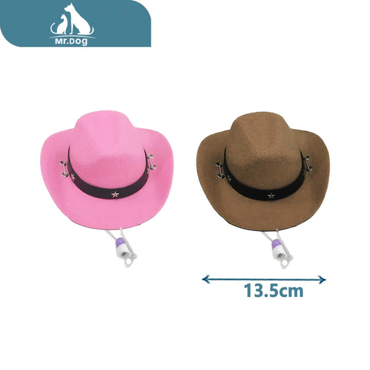 Adorno para mascota vaquero con estrella de 13,5 cm 13,5 ojal paq. con 12 pzas