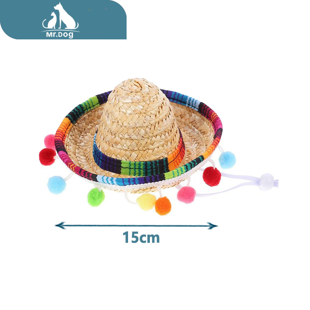 Adorno para mascota de paja de 15cm con bola paq. con 12 pzas