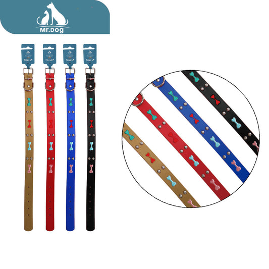 Collar de hueso bordado clavo de hongo 2.5/52 color mixto paq. con 12 pzas