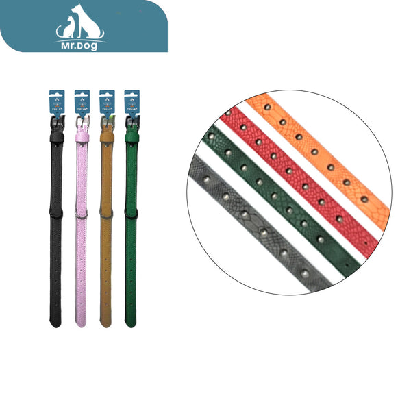 Collar pu para mascota collar de anillo grande 2.0/45 colores mixtos paq. con 12 pzas