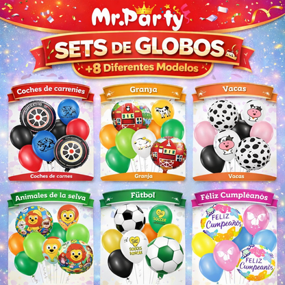 🎈✨ Set de Globos Temáticos Feliz Cumpleaños (9 Pzas) | Decoración Fiesta V2