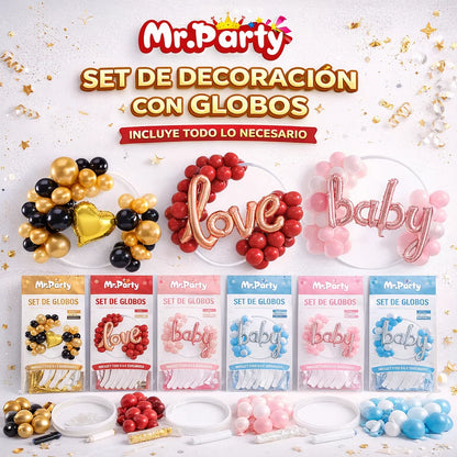 Kit Aro de Globos 80cm con Globo Metálico 🎈✨ Decoración Circular Tipo Backdrop